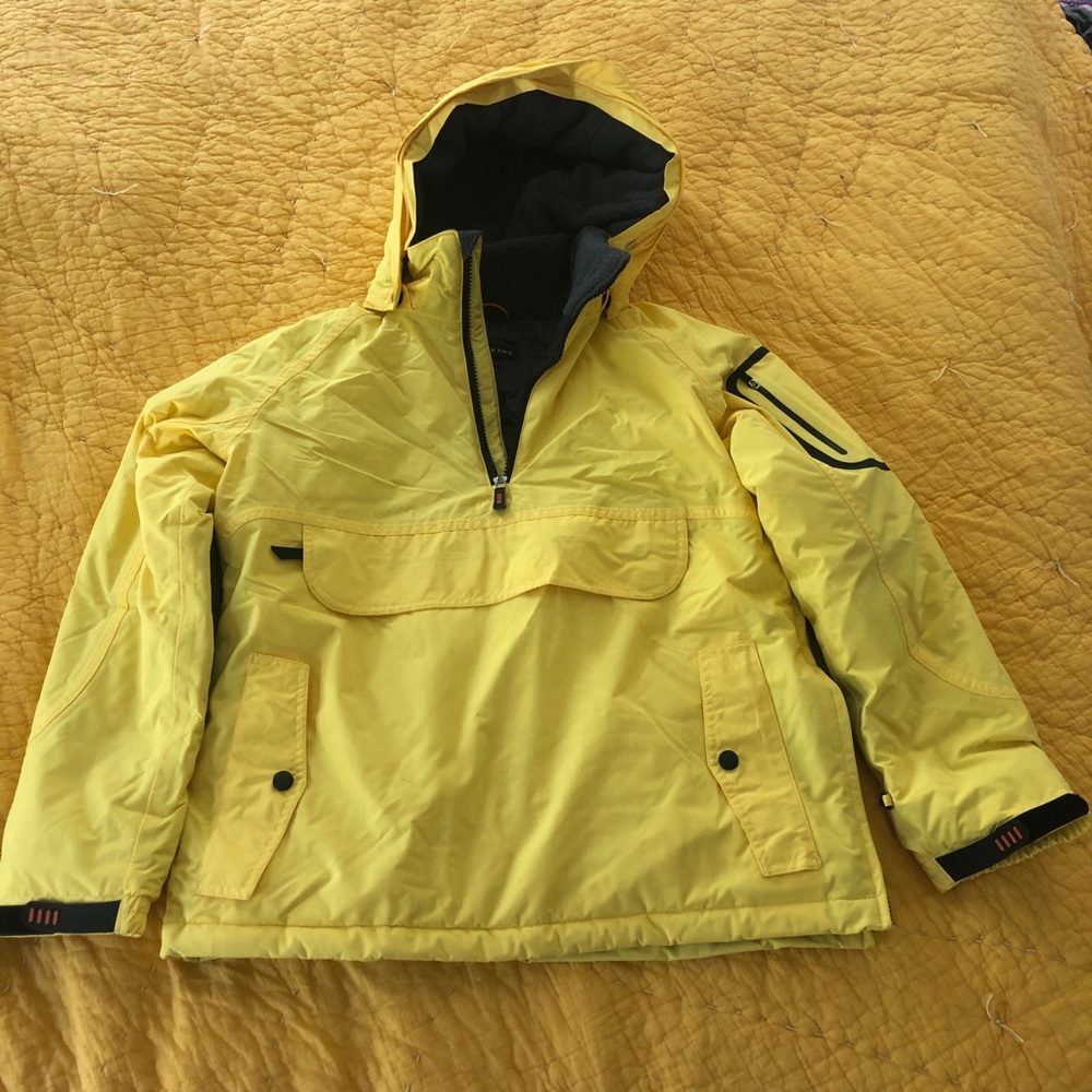 Bright Yellow Lands’ End Pullover Parka/Winter Coat